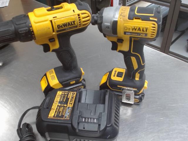 Kit drill impact dewalt 3x bat 1x charge