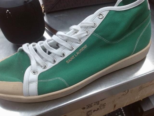 Sneaker canvas leather green mid size 44