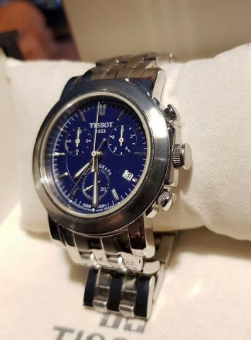 Tissot 1853 blue and steel watch