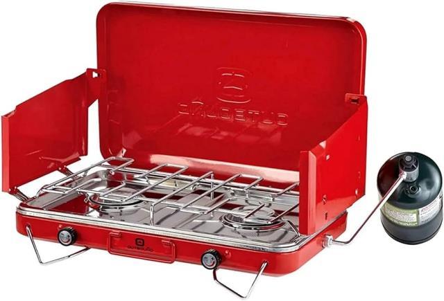 Outbound gas camping stove dual hob