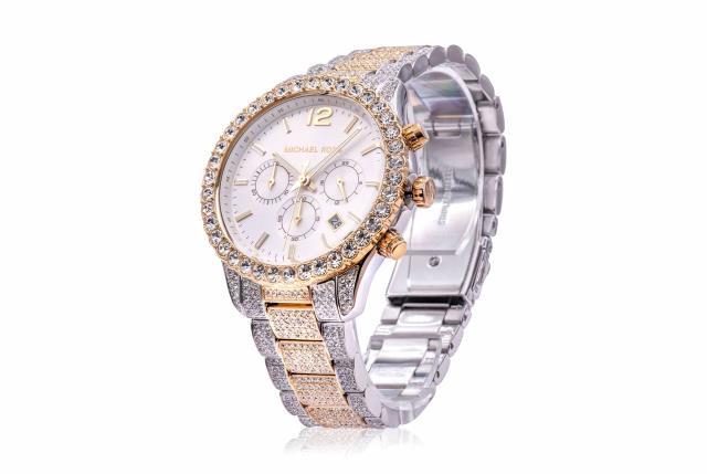 Montre two tone silver&gold avec zircon