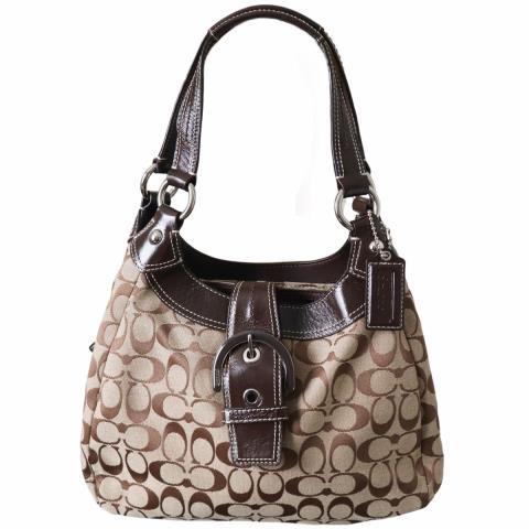 Coach buckle patent leather handbag