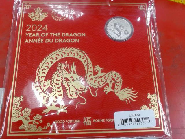 2024 annee du dragon piece de 8$