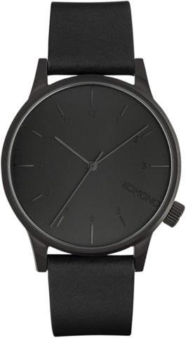 Montre komono noir bracelet cuir