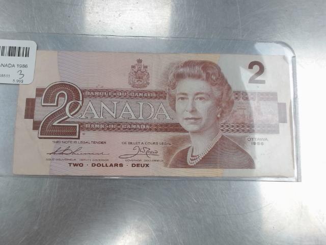 Billet 2$ 1986