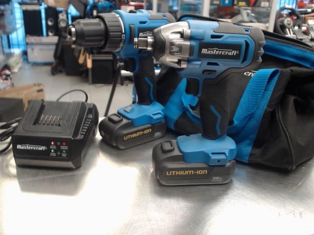 Kit mastercraft perceuse/impact + charge