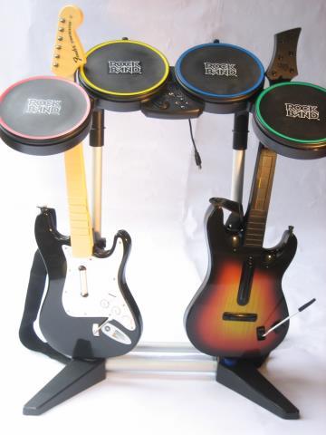 Guitare rockband avec stand