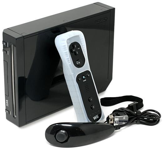 Nintendo wii console noir+2wiimote+fil