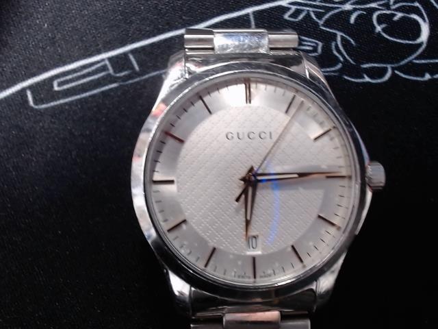 Montre gucci quartz date used silver ton