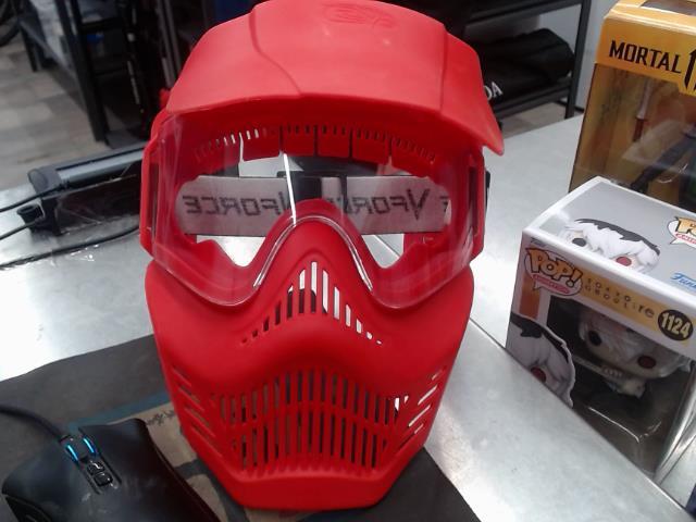 Casque paintball rouge+ masque secu