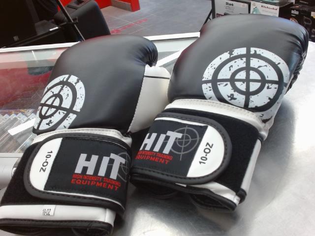 Pair gants box hit sparring black 410ml