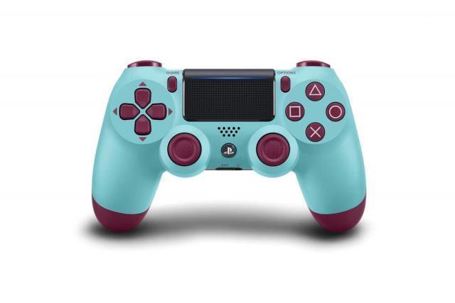 Replique de manette ps4 bleu magenta