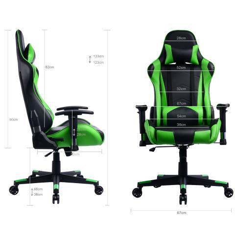 Chaise de gaming sans marque verte