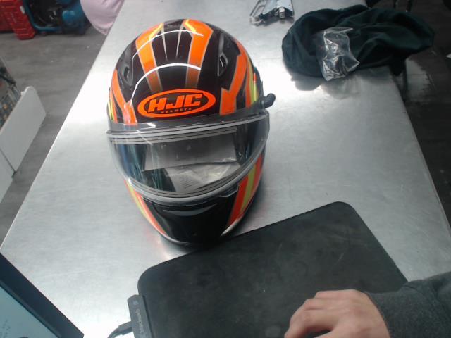 Casque neuf noir et orange