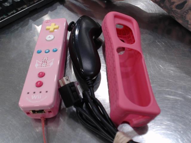 Manette wii peach avec nunchuk