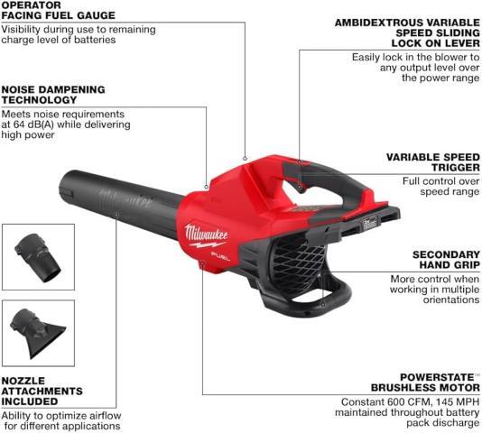 Dual battery blower m18 tool only