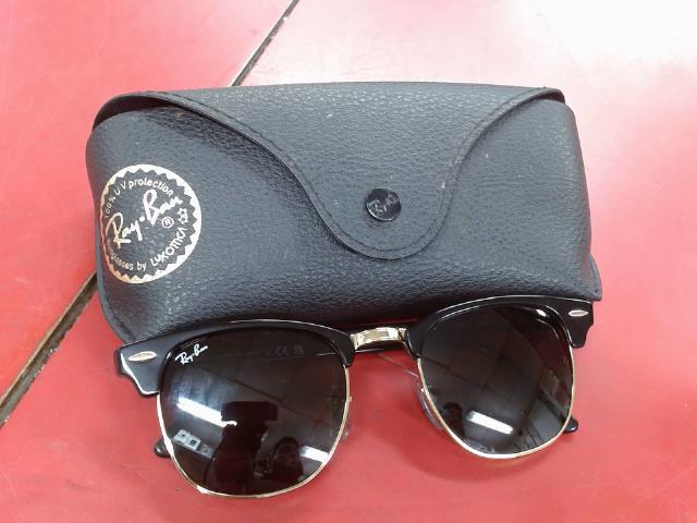 Lunettes ray-ban noirs et doree av etui