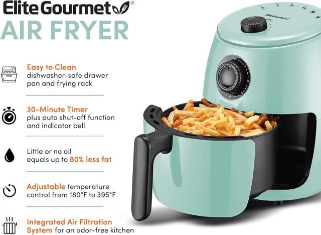 2.1qt air fryer green new in box