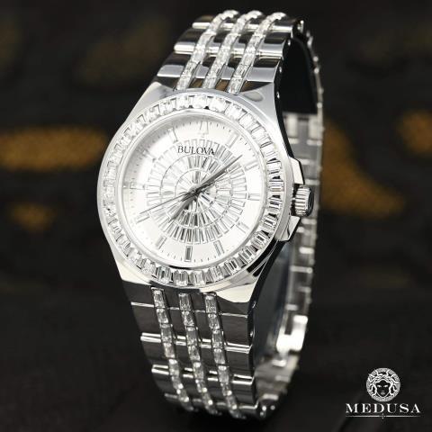 Bulova 96a236 watch silver dial/stainles