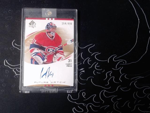 Carey price 254/999 future watch signe