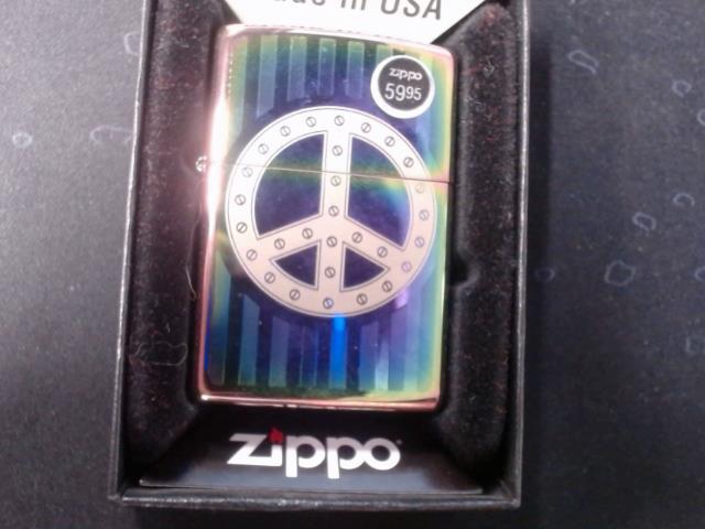 Peace sign chrome zipper brand new