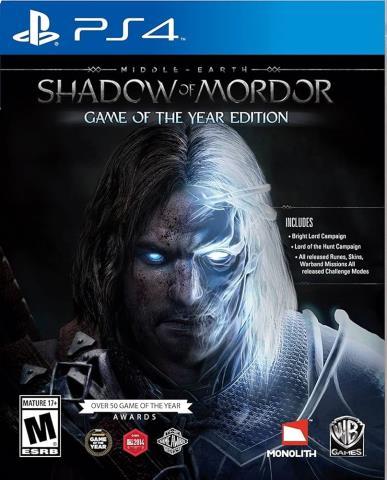 Ps4 middle earth shadow of mordor goty