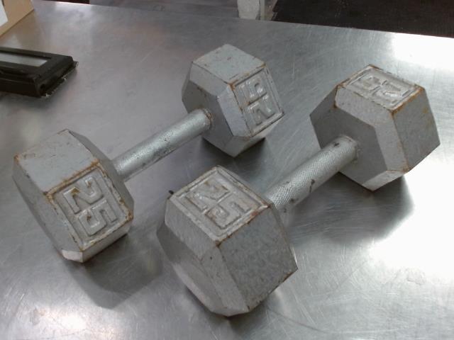 2x 25lbs metal dumbbell