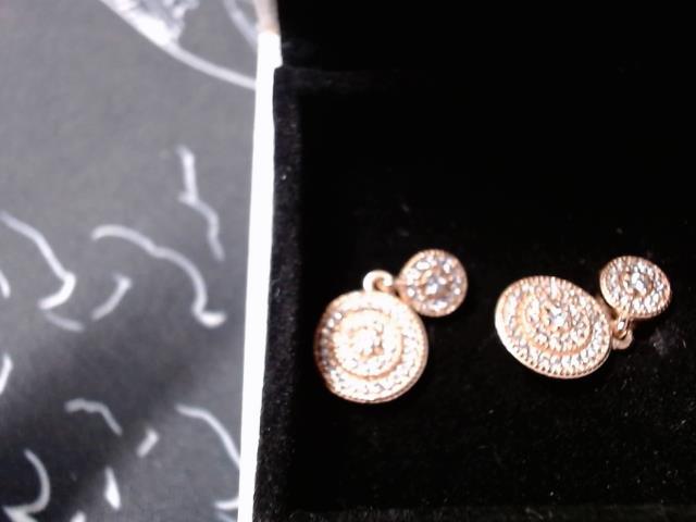 Paire de boucles d'oreilles ronds+pierre