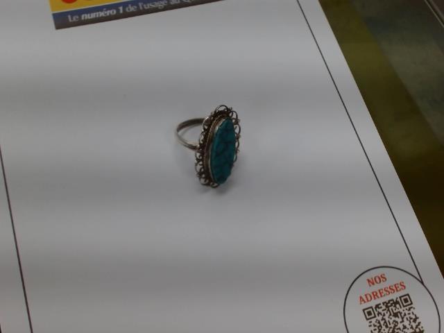 Bague argent pierre bleue