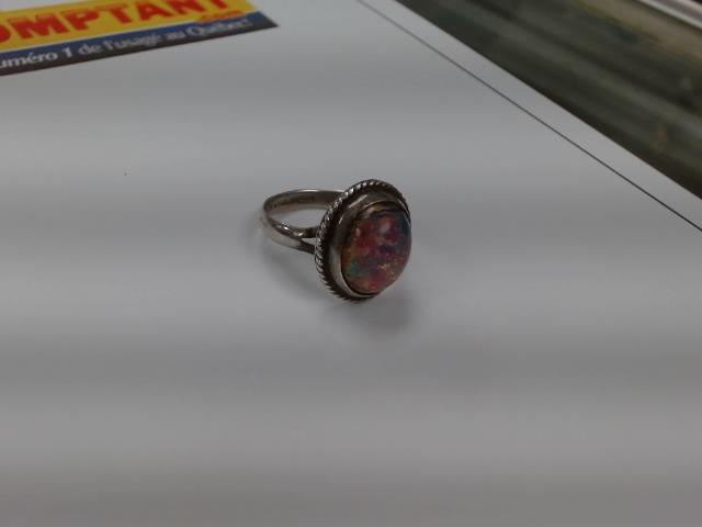 Bague argent pierre orange