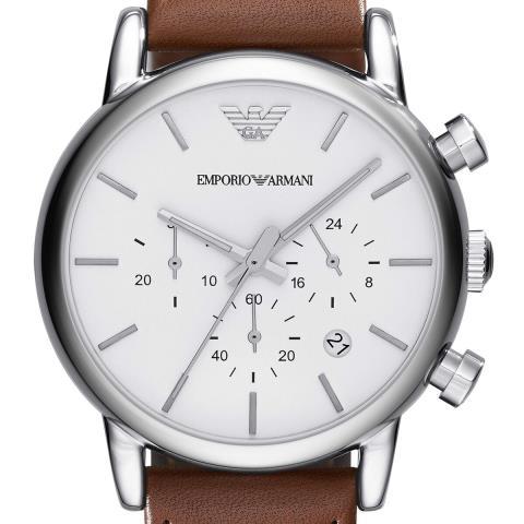 Montre emporio bracelet cuir brun armani