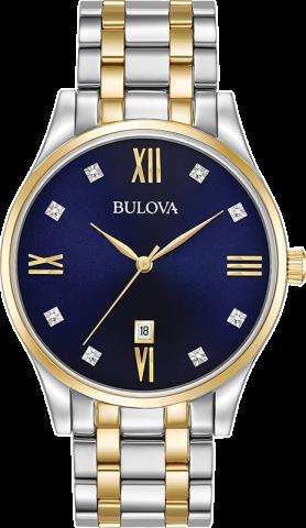 Nontre bulova fond bleu avec petit diama