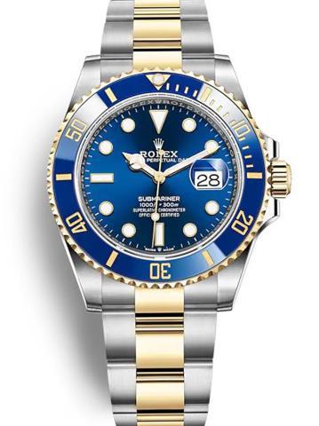 Fake rolex submariner gold silv blue