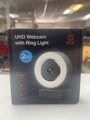 Uhd webcam with light ring in box