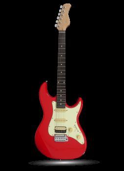 Guitare electrique rouge style ibanez