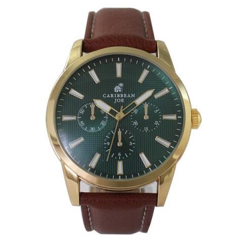 Montre verte caribean joe cuir