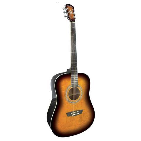 Guitare accoustic noir orange avec case