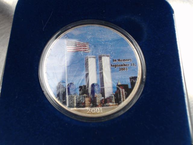 Piece commemoration 9/11 avec case bleu