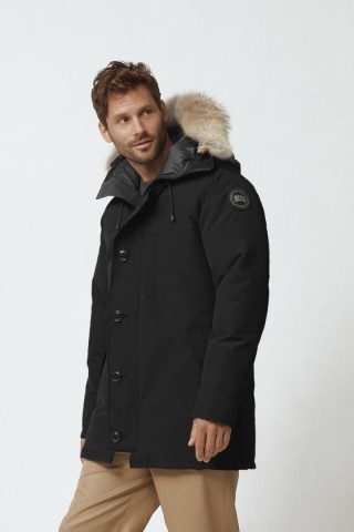 Parka noir taille large avec facture