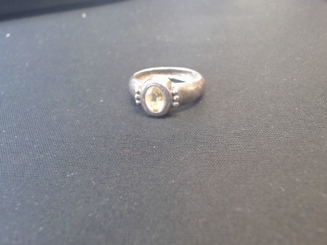 Bague argent avec pierre jaune