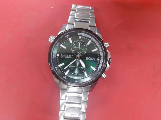 Montre grise cadran vert stainless