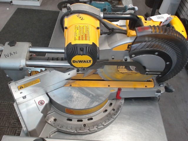 Sliding compound saw yellow and grey